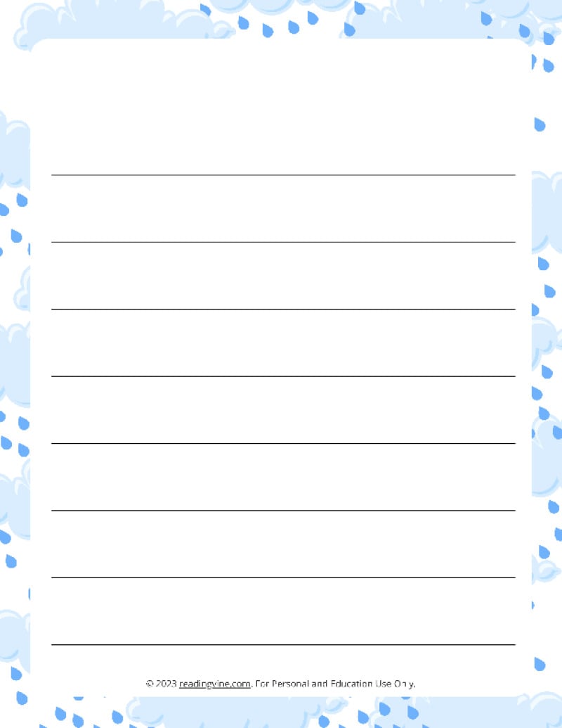April Theme #1 Wide Ruled Lined Paper