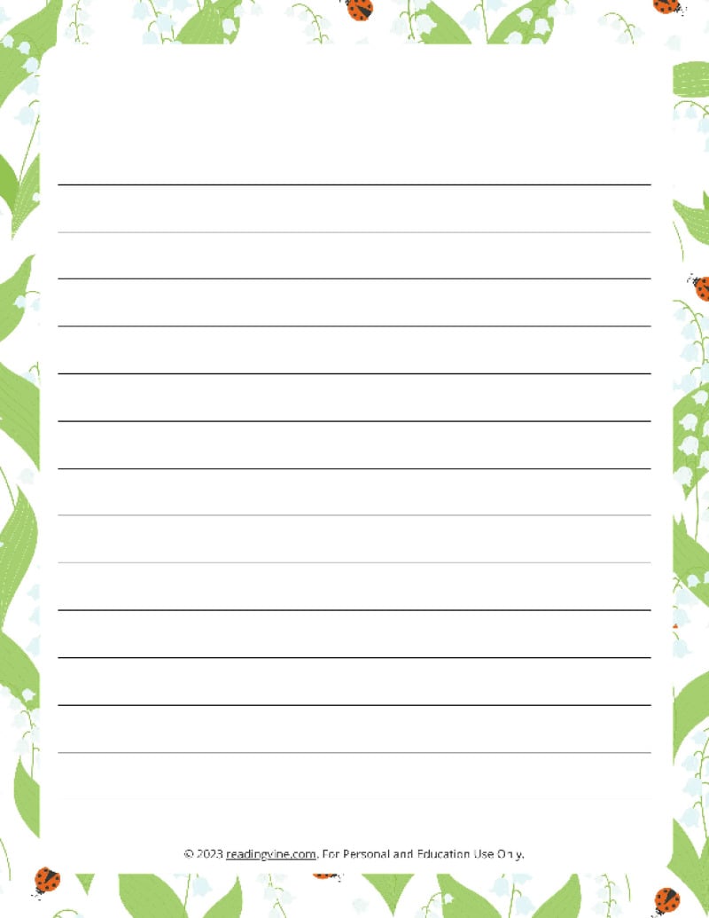 April Theme #2 Narrow Rule Lined Paper