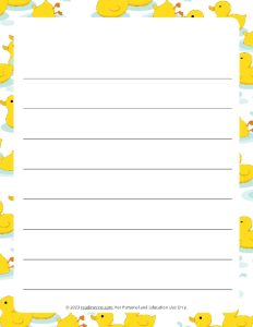 April Theme #2 Wide Ruled Lined Paper