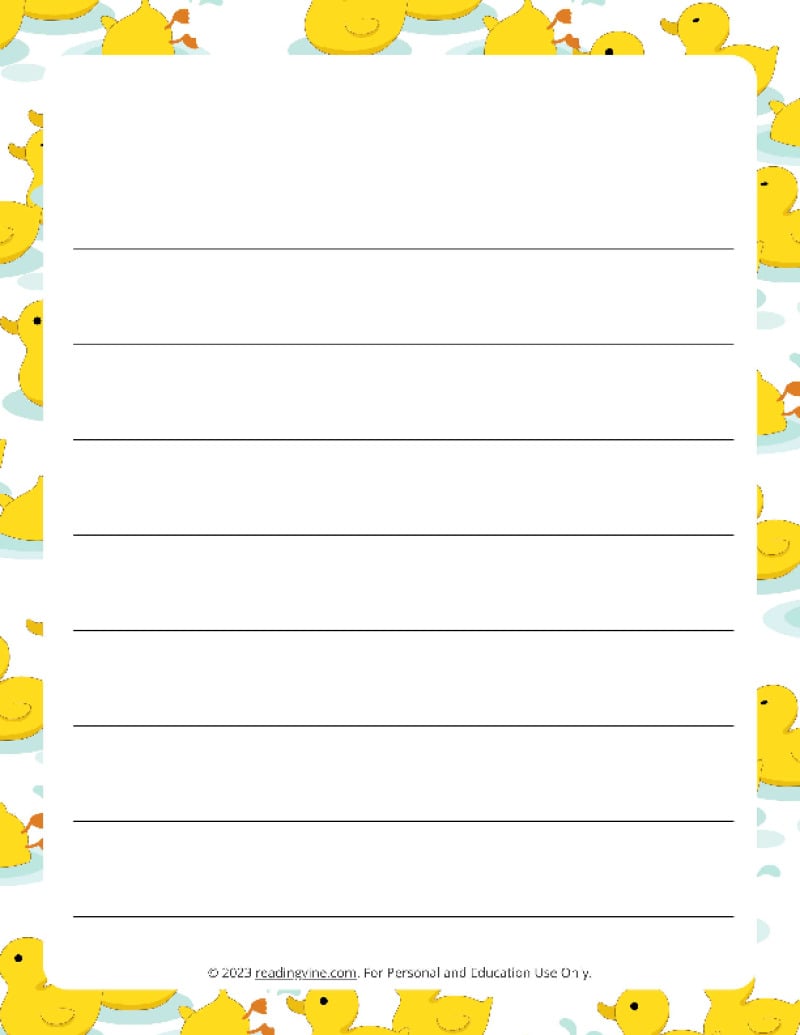 April Theme #2 Wide Ruled Lined Paper
