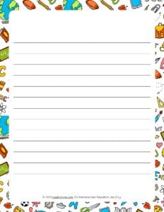 August #2 Theme Narrow Rule Lined Paper