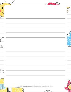 August Theme #1 Narrow Rule Lined Paper