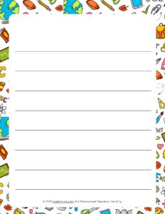 August Theme #2 Wide Ruled Lined Paper