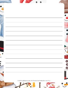 December Theme #1 Narrow Rule Lined Paper