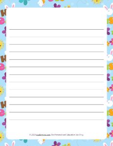 Easter Theme Narrow Rule Lined Paper