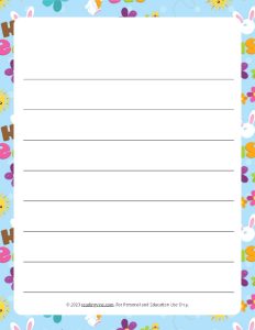 Easter Theme Wide Ruled Lined Paper