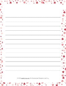 February Theme #2 Narrow Rule Lined Paper