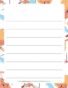 February Theme #2 Wide Ruled Lined Paper
