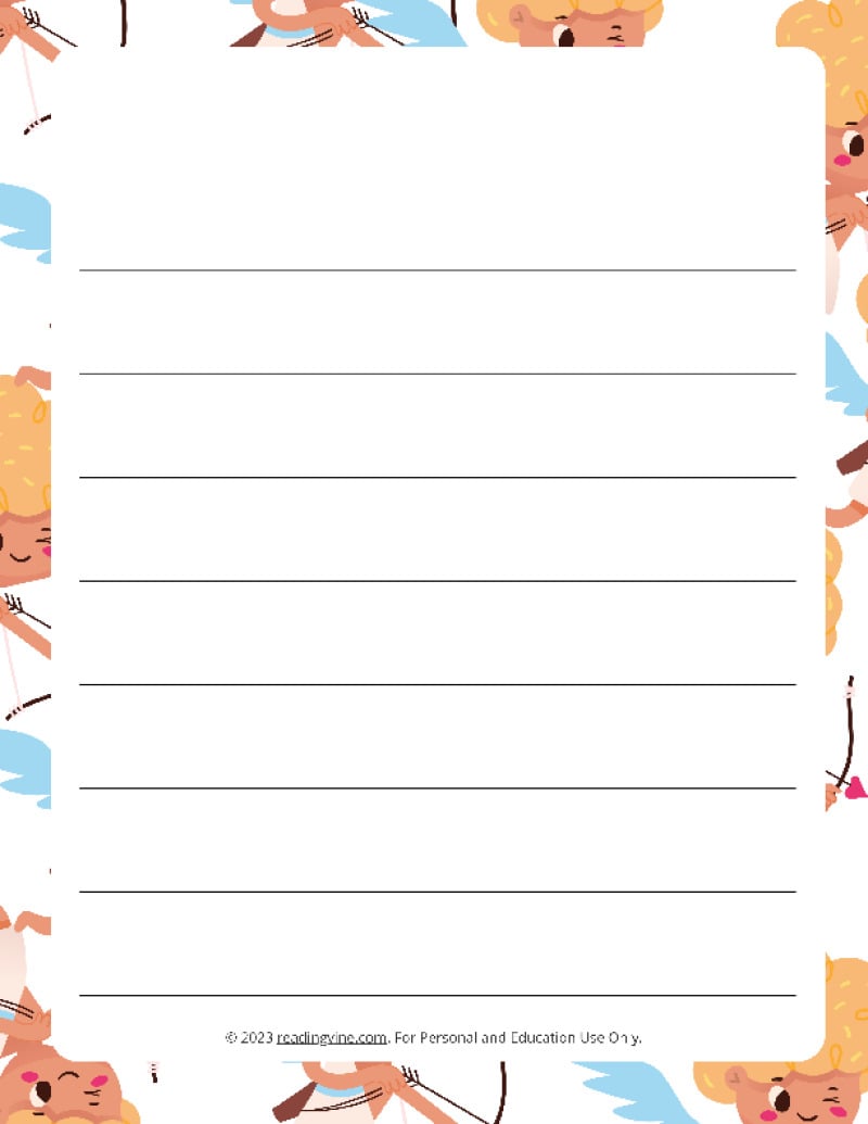 February Theme #2 Wide Ruled Lined Paper