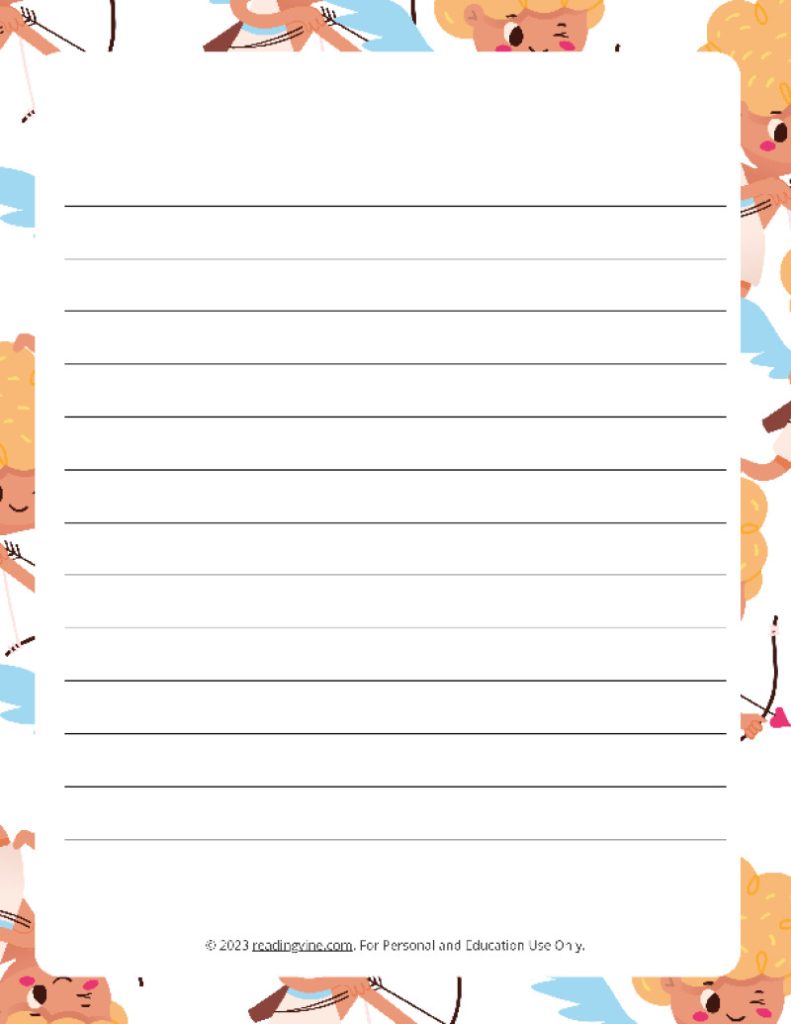 February Theme #3 Narrow Rule Lined Paper