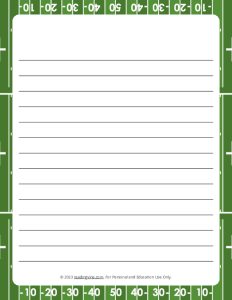 Football Theme #1 Narrow Ruled Lined Paper