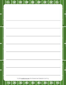 Football Theme #1 Wide Ruled Lined Paper