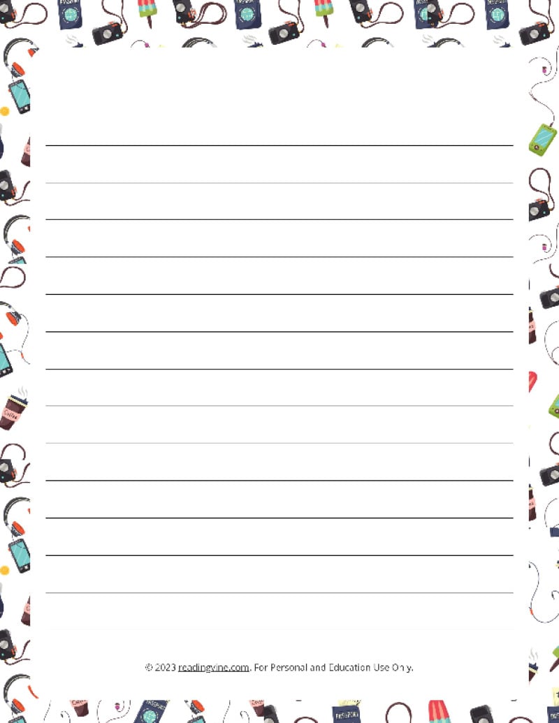 Fun Theme Narrow Rule Lined Paper