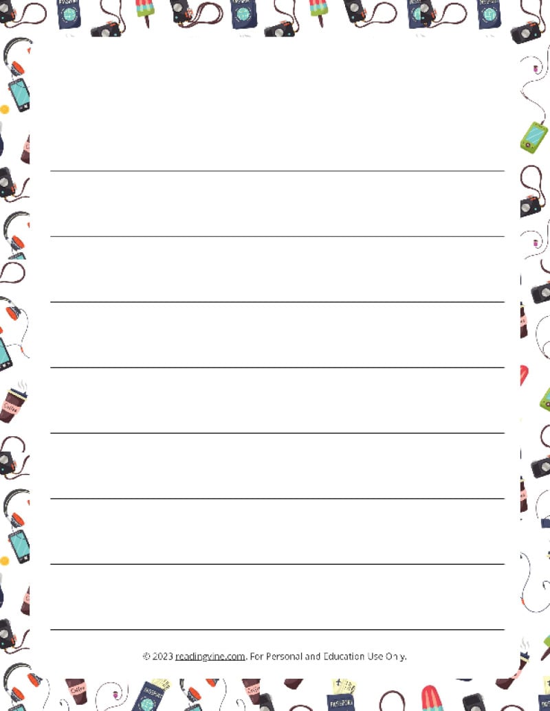 Fun Theme Wide Ruled Lined Paper