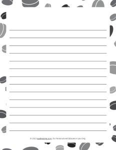 Hockey Theme #1 Narrow Ruled Lined Paper