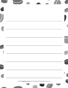 Hockey Theme #2 Wide Ruled Lined Paper