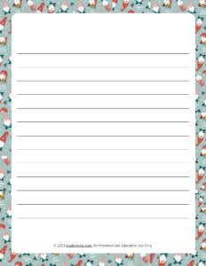 Holiday Theme Narrow Rule Lined Paper