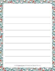 Holiday Theme Wide Ruled Lined Paper