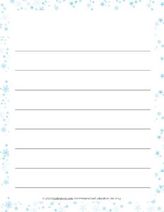 January Theme #1 Wide Ruled Lined Paper