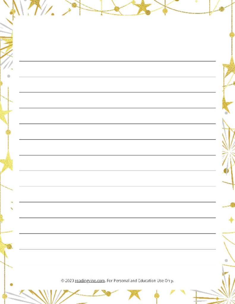 January Theme #3 Narrow Rule Lined Paper-Image - ReadingVine