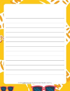 July Theme #2 Narrow Rule Lined Paper
