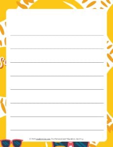 July Theme #2 Wide Ruled Lined Paper