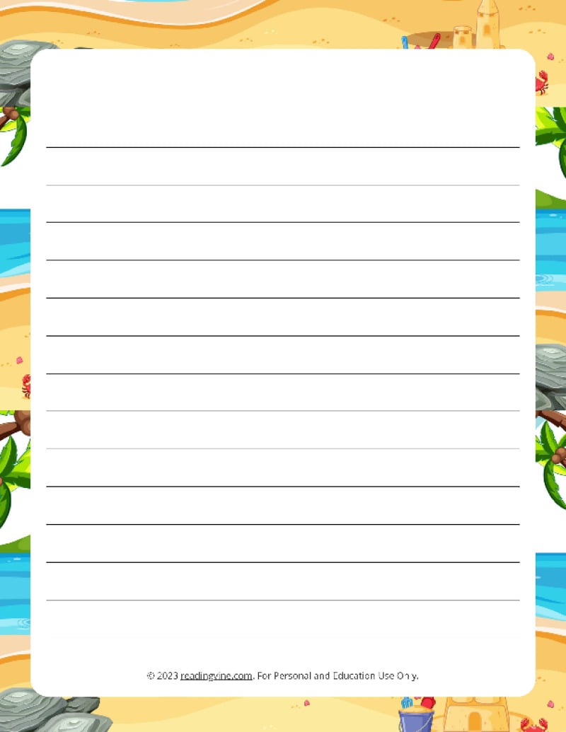 June Theme #1 Narrow Rule Lined Paper