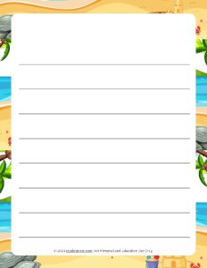 June Theme #1 Wide Ruled Lined Paper