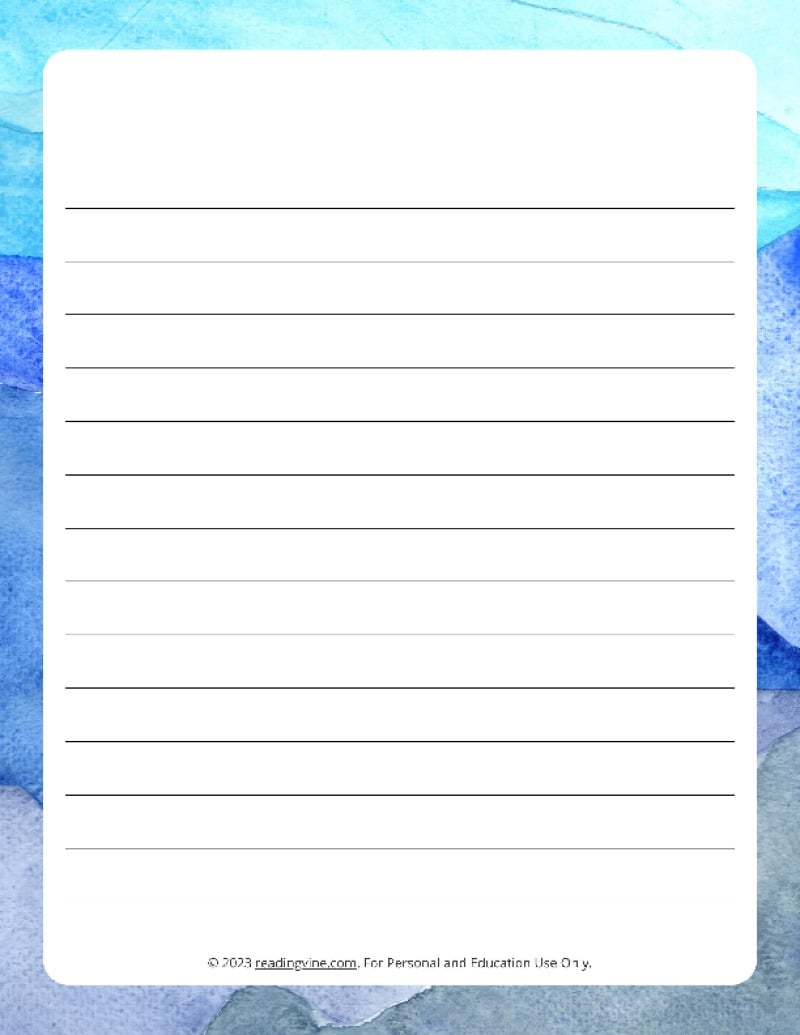 June Theme #2 Narrow Rule Lined Paper
