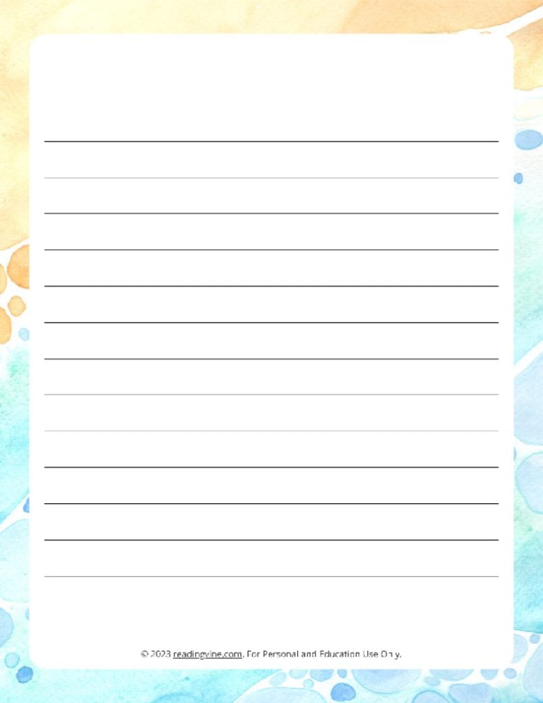 June Theme #3 Narrow Rule Lined Paper