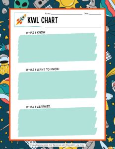 KWL Chart - Free Printable PDF