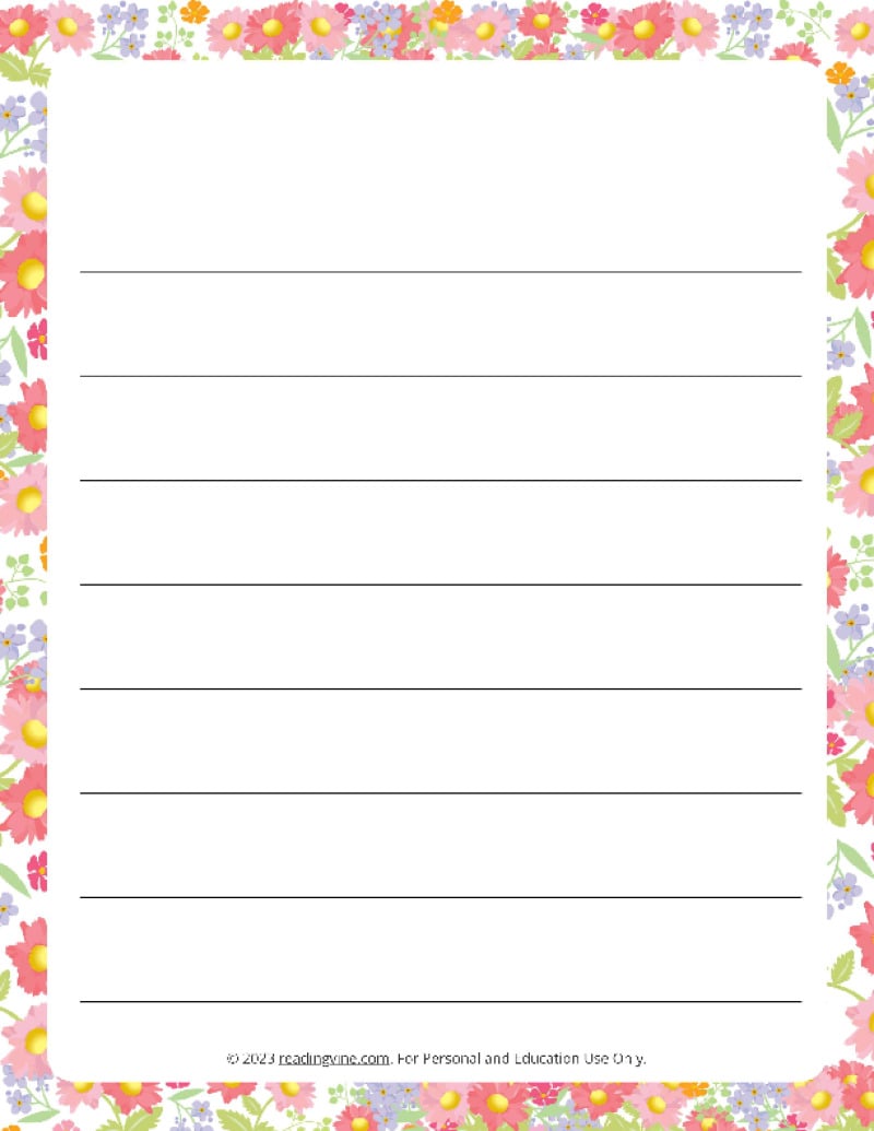 March Theme #2 Wide Ruled Lined Paper