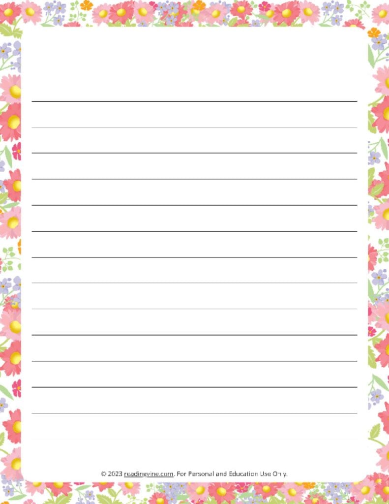 March Theme #3 Narrow Rule Lined Paper