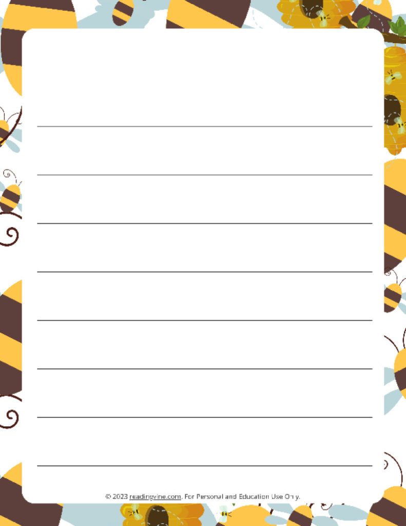 March Theme #3 Wide Ruled Lined Paper-Image - ReadingVine