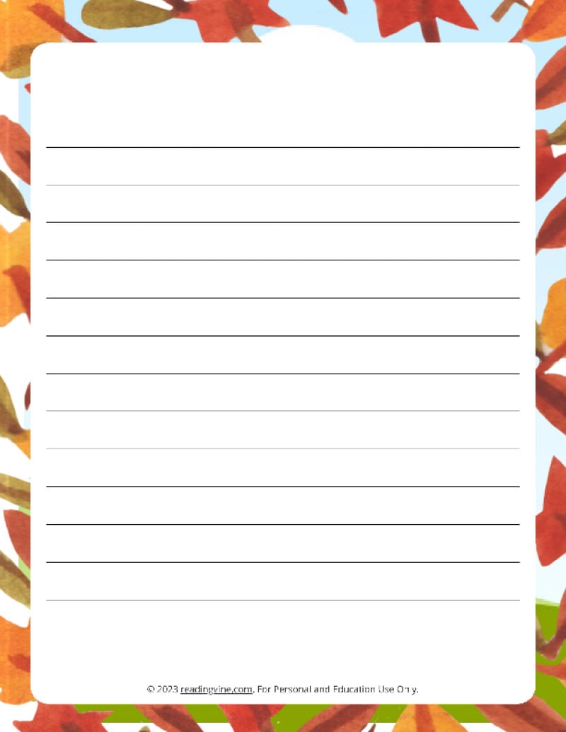 Free Printable Lined Fall Stationery Paper