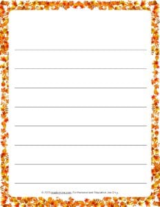 October Theme #1 Wide Ruled Lined Paper