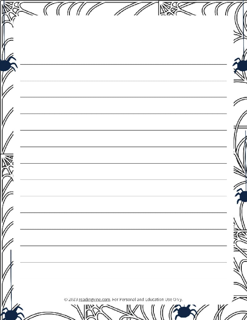 October Theme #2 Narrow Rule Lined Paper