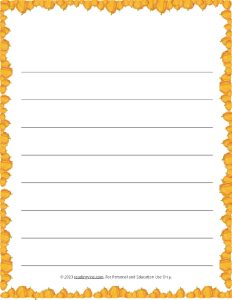 October Theme #2 Wide Ruled Lined Paper