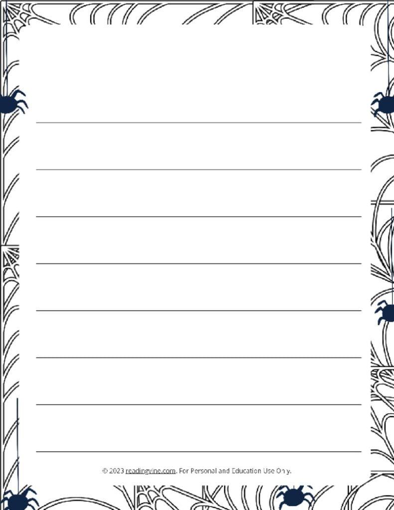 October Theme #3 Wide Ruled Lined Paper