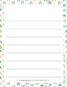 Rainbow Theme Wide Ruled Lined Paper