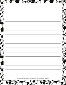 Soccer Theme #1 Narrow Ruled Lined Paper