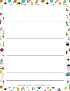 Space Theme #1 Wide Ruled Lined Paper