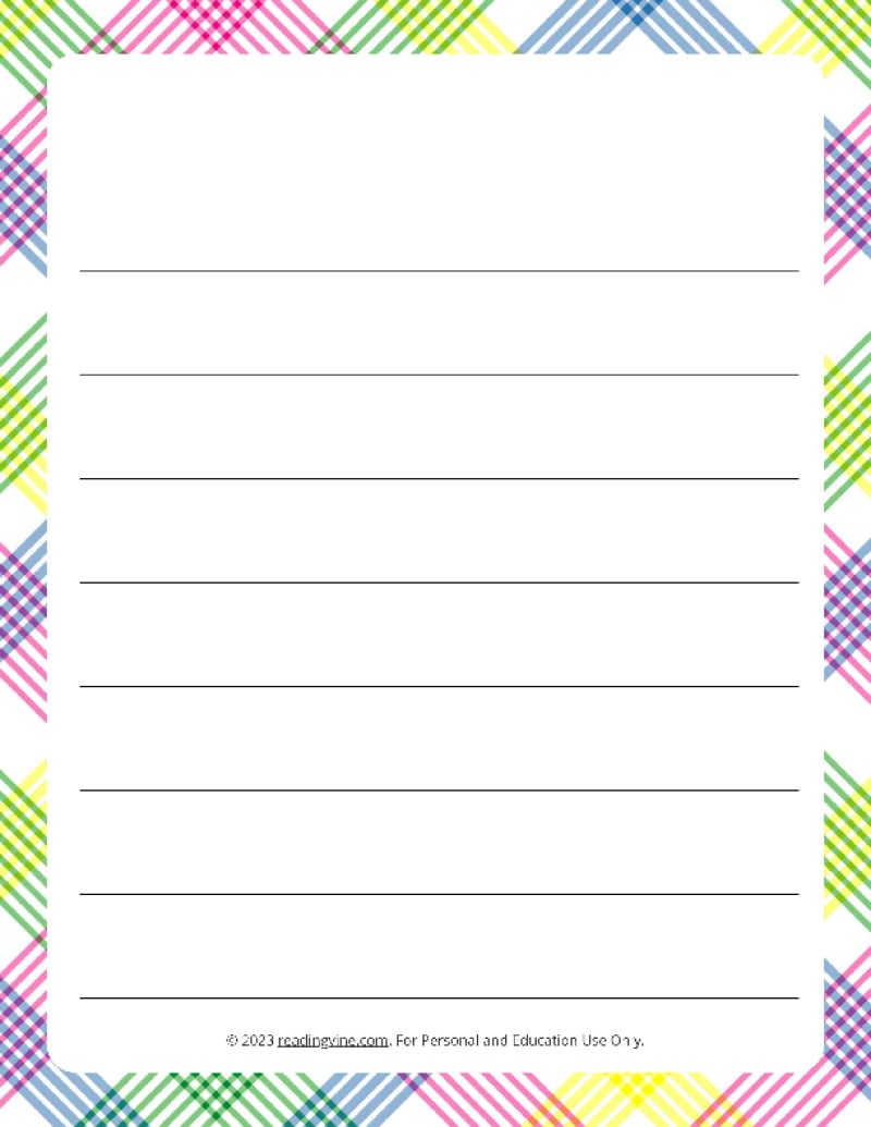 Spring Theme #1 Wide Ruled Lined Paper