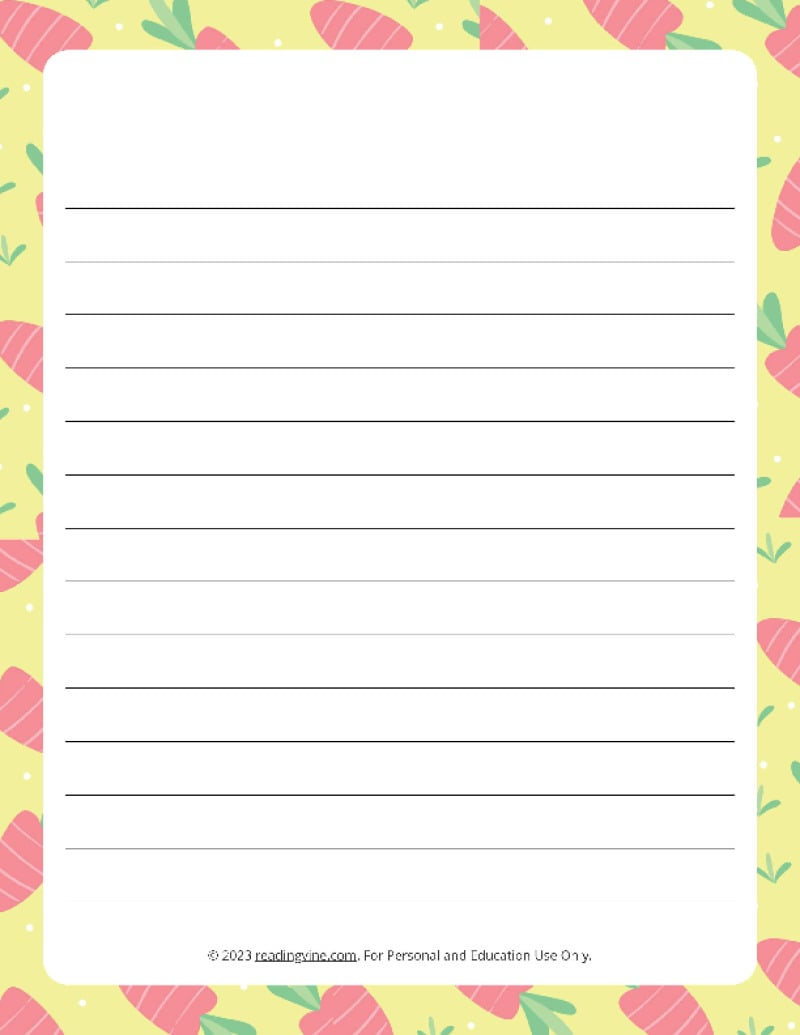 Spring Theme #2 Narrow Rule Lined Paper