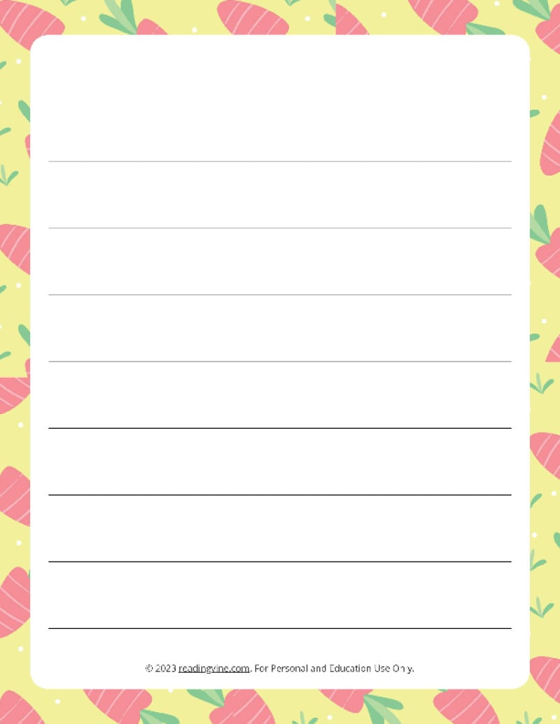 Spring Theme #2 Wide Ruled Lined Paper