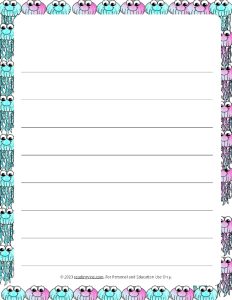 Summer Theme #1 Wide Ruled Lined Paper