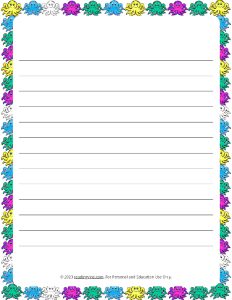 Summer Theme #2 Narrow Rule Lined Paper