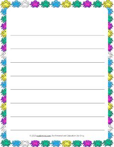 Summer Theme #2 Wide Ruled Lined Paper