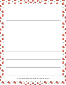 Summer Theme #3 Wide Ruled Lined Paper