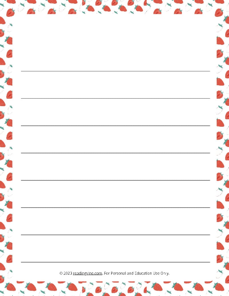 Summer Theme #3 Wide Ruled Lined Paper